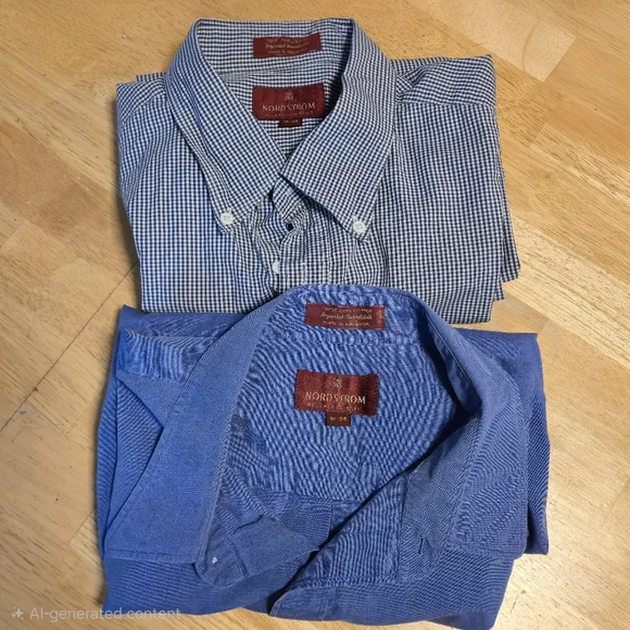 Nordstrom Relaxed Classic 2-Ply Cotton Button Down Shirt Bundle Size 18-34 - Picture 16 of 16